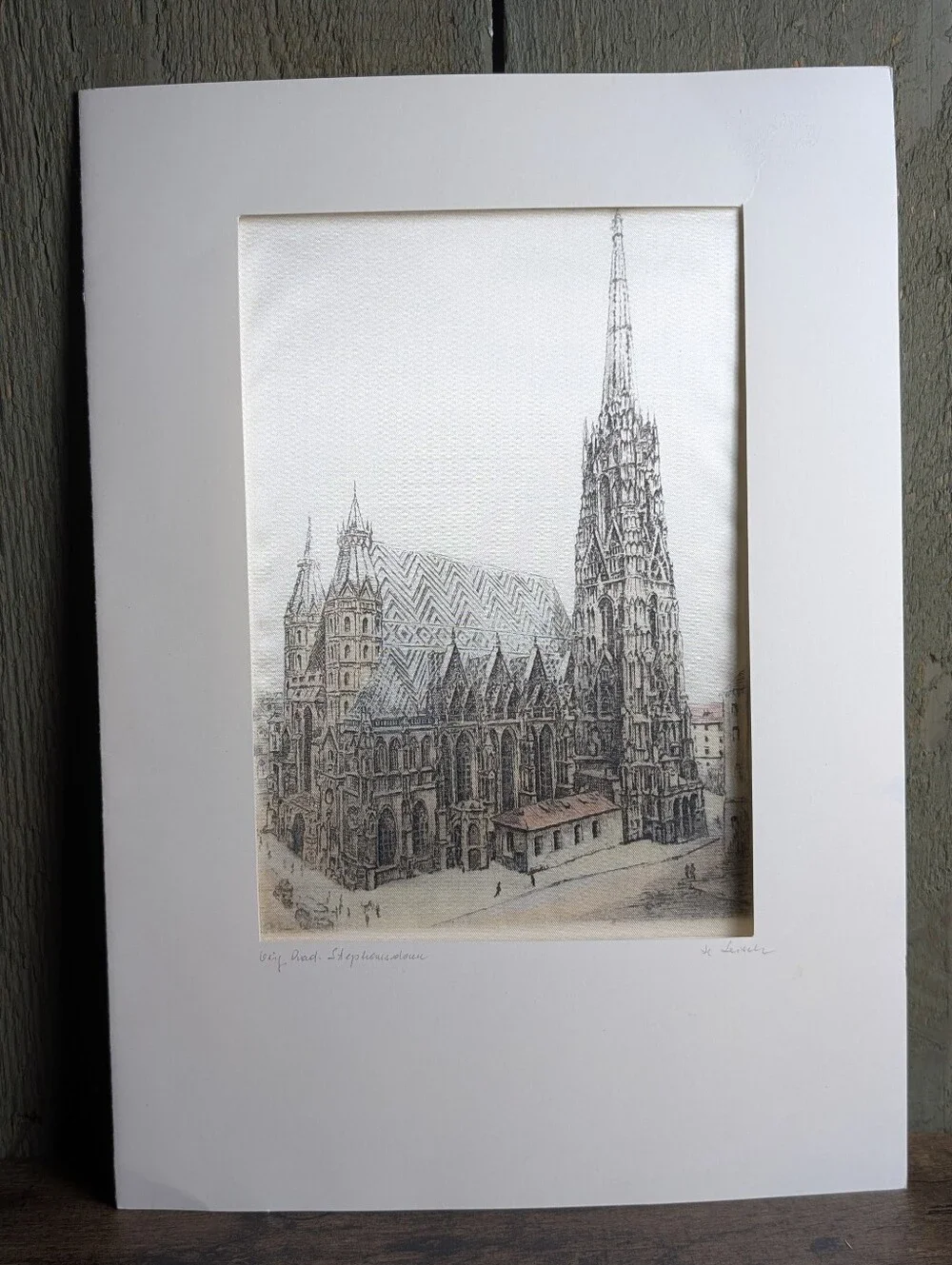 Hans Leisch, Signed Silk Etching of St. Stephen's Cathedral